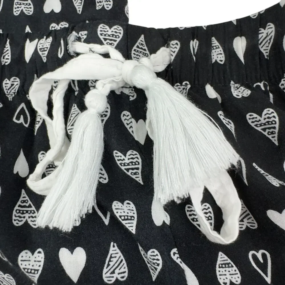 Ambrielle 100% Rayon Ultra Lightweight Heart Print Pajama Bottoms Women's Size M